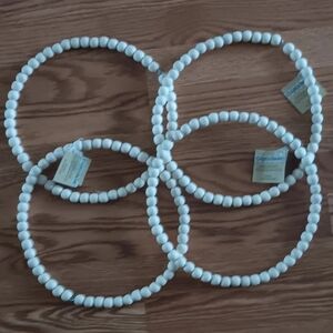 Crafter Square,  Bundle Of 4, Natural Wood Bead Wreath, 10", NWT